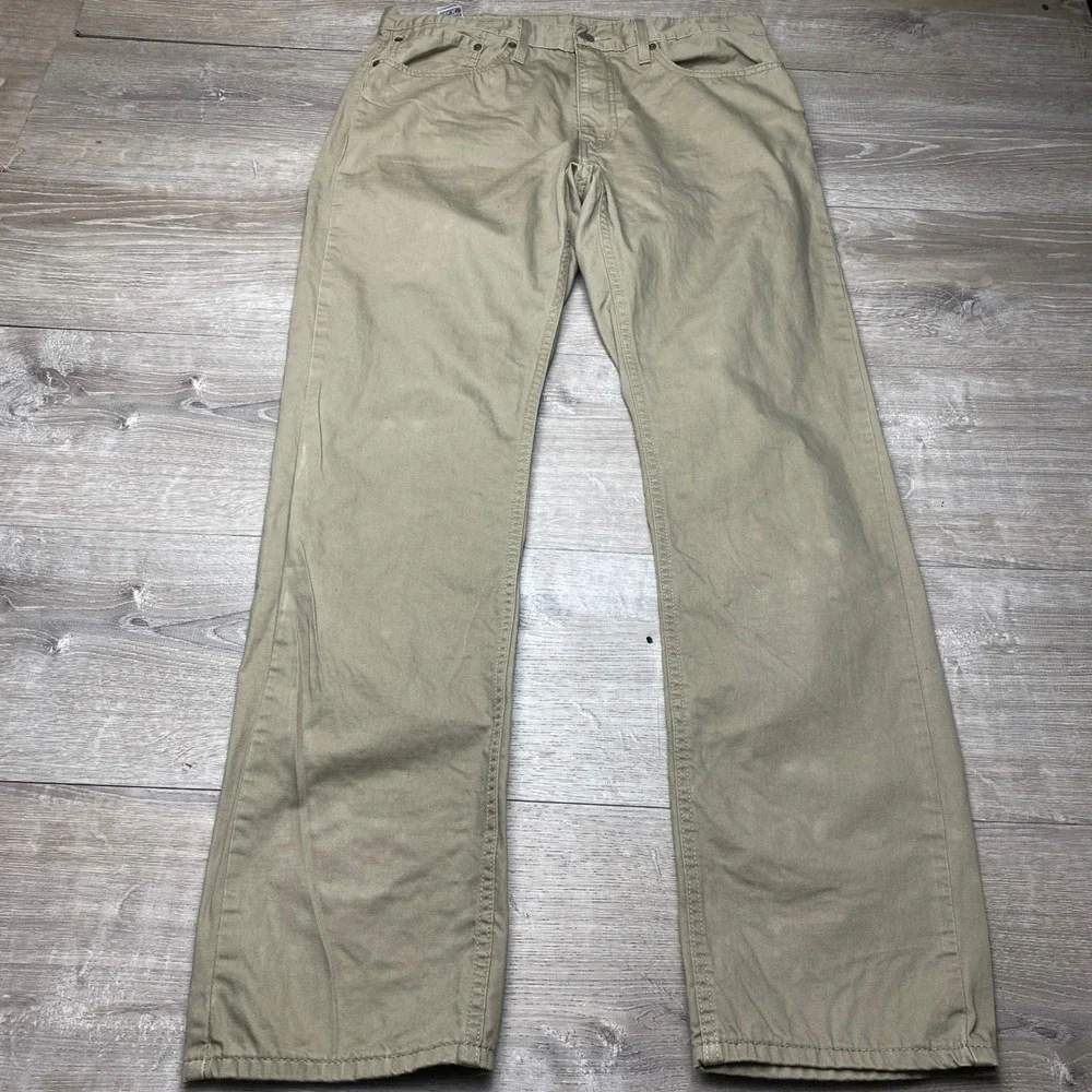 Levi's Pants 559 Mens 34x34 Khaki Tan Relaxed Straight Leg Cotton Twill Jeans